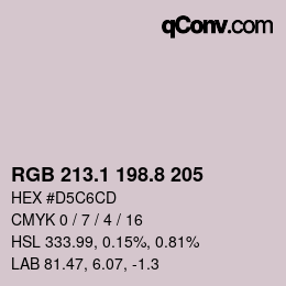 Color code: RGB 213.1 198.8 205 | qconv.com