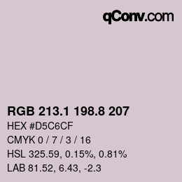 Color code: RGB 213.1 198.8 207 | qconv.com