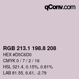 カラーコード: RGB 213.1 198.8 208 | qconv.com