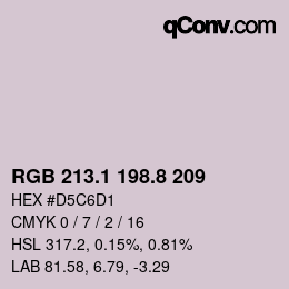 Farbcode: RGB 213.1 198.8 209 | qconv.com