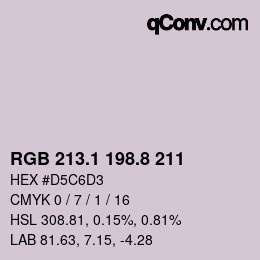Color code: RGB 213.1 198.8 211 | qconv.com