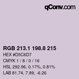 Color code: RGB 213.1 198.8 215 | qconv.com
