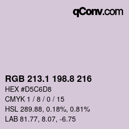 Color code: RGB 213.1 198.8 216 | qconv.com