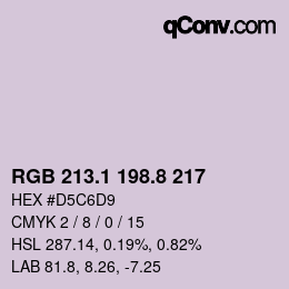 Color code: RGB 213.1 198.8 217 | qconv.com