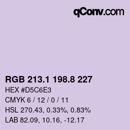 カラーコード: RGB 213.1 198.8 227 | qconv.com
