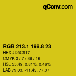 カラーコード: RGB 213.1 198.8 23 | qconv.com