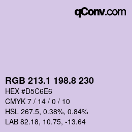 Color code: RGB 213.1 198.8 230 | qconv.com