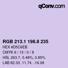 Farbcode: RGB 213.1 198.8 235 | qconv.com