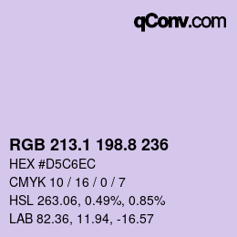 Color code: RGB 213.1 198.8 236 | qconv.com