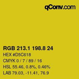 カラーコード: RGB 213.1 198.8 24 | qconv.com