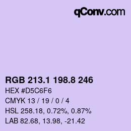 Color code: RGB 213.1 198.8 246 | qconv.com