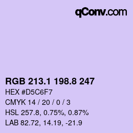 Color code: RGB 213.1 198.8 247 | qconv.com