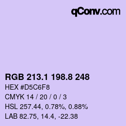 Color code: RGB 213.1 198.8 248 | qconv.com