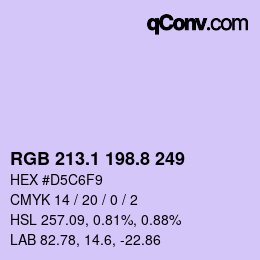 Farbcode: RGB 213.1 198.8 249 | qconv.com