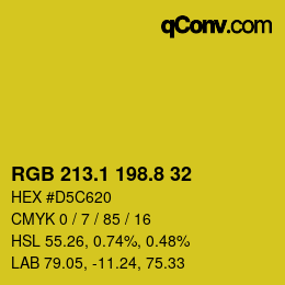 カラーコード: RGB 213.1 198.8 32 | qconv.com