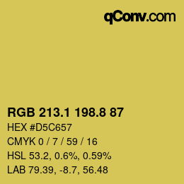 カラーコード: RGB 213.1 198.8 87 | qconv.com