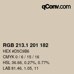 Color code: RGB 213.1 201 182 | qconv.com