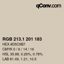 Color code: RGB 213.1 201 183 | qconv.com