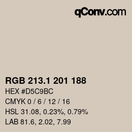 Color code: RGB 213.1 201 188 | qconv.com
