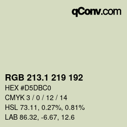 Color code: RGB 213.1 219 192 | qconv.com