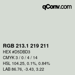 Color code: RGB 213.1 219 211 | qconv.com
