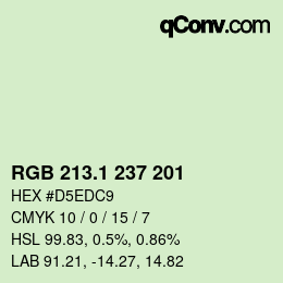 Color code: RGB 213.1 237 201 | qconv.com