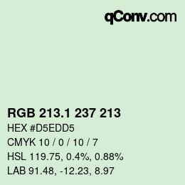 カラーコード: RGB 213.1 237 213 | qconv.com