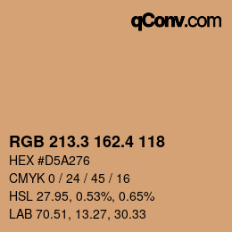 カラーコード: RGB 213.3 162.4 118 | qconv.com