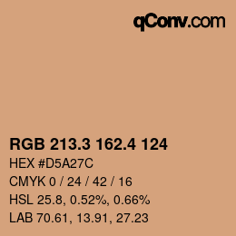 カラーコード: RGB 213.3 162.4 124 | qconv.com