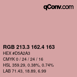 カラーコード: RGB 213.3 162.4 163 | qconv.com