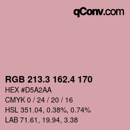 カラーコード: RGB 213.3 162.4 170 | qconv.com