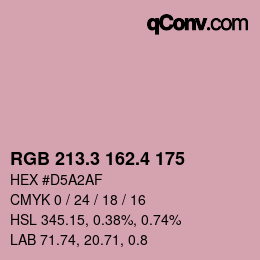 カラーコード: RGB 213.3 162.4 175 | qconv.com