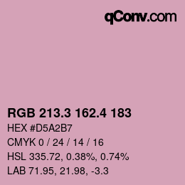 カラーコード: RGB 213.3 162.4 183 | qconv.com