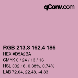 カラーコード: RGB 213.3 162.4 186 | qconv.com