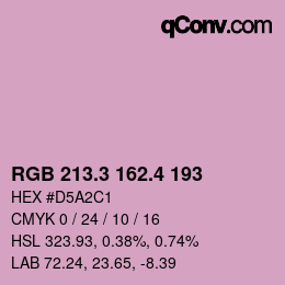 カラーコード: RGB 213.3 162.4 193 | qconv.com