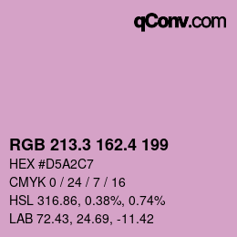 カラーコード: RGB 213.3 162.4 199 | qconv.com