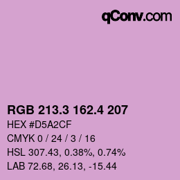 カラーコード: RGB 213.3 162.4 207 | qconv.com
