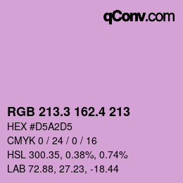 カラーコード: RGB 213.3 162.4 213 | qconv.com
