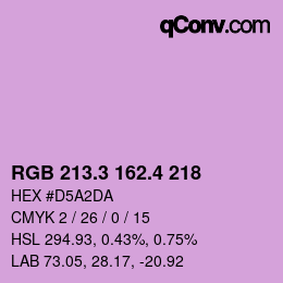 カラーコード: RGB 213.3 162.4 218 | qconv.com