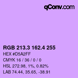 カラーコード: RGB 213.3 162.4 255 | qconv.com
