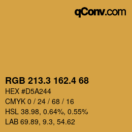 カラーコード: RGB 213.3 162.4 68 | qconv.com