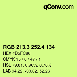 カラーコード: RGB 213.3 252.4 134 | qconv.com