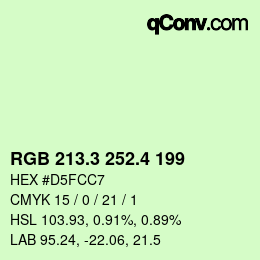 カラーコード: RGB 213.3 252.4 199 | qconv.com
