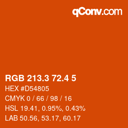 カラーコード: RGB 213.3 72.4 5 | qconv.com