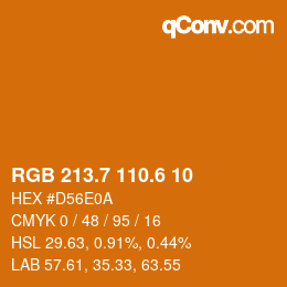 カラーコード: RGB 213.7 110.6 10 | qconv.com