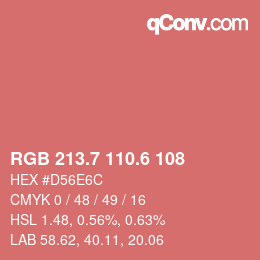 カラーコード: RGB 213.7 110.6 108 | qconv.com