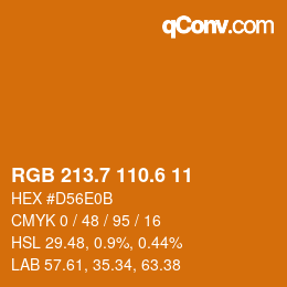 カラーコード: RGB 213.7 110.6 11 | qconv.com