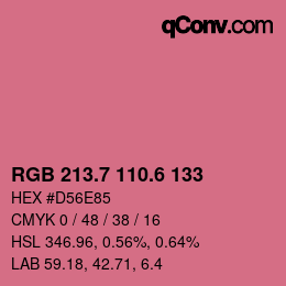 カラーコード: RGB 213.7 110.6 133 | qconv.com