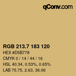 カラーコード: RGB 213.7 183 120 | qconv.com