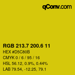 カラーコード: RGB 213.7 200.6 11 | qconv.com